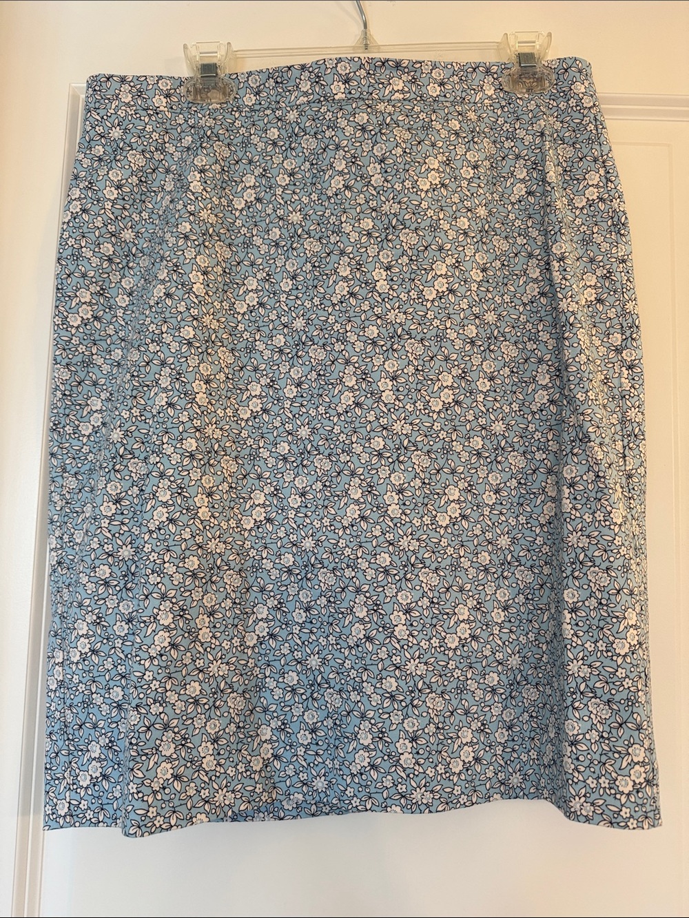 J. Crew Light Blue Floral Pencil Skirt